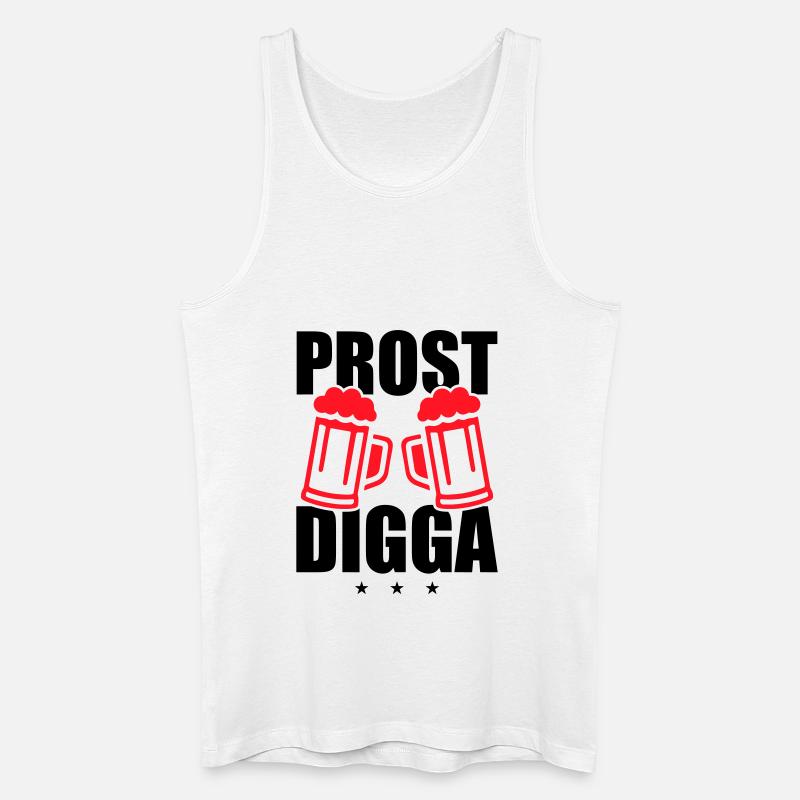 Prost Digga Bier - Männer Bio Tank Top - Weiß