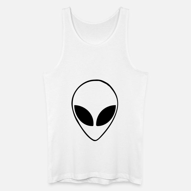 Alien Kopf - Männer Bio Tank Top - Weiß