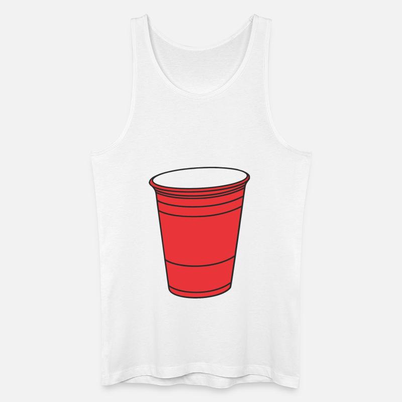Roter College Becher - Männer Bio Tank Top - Weiß