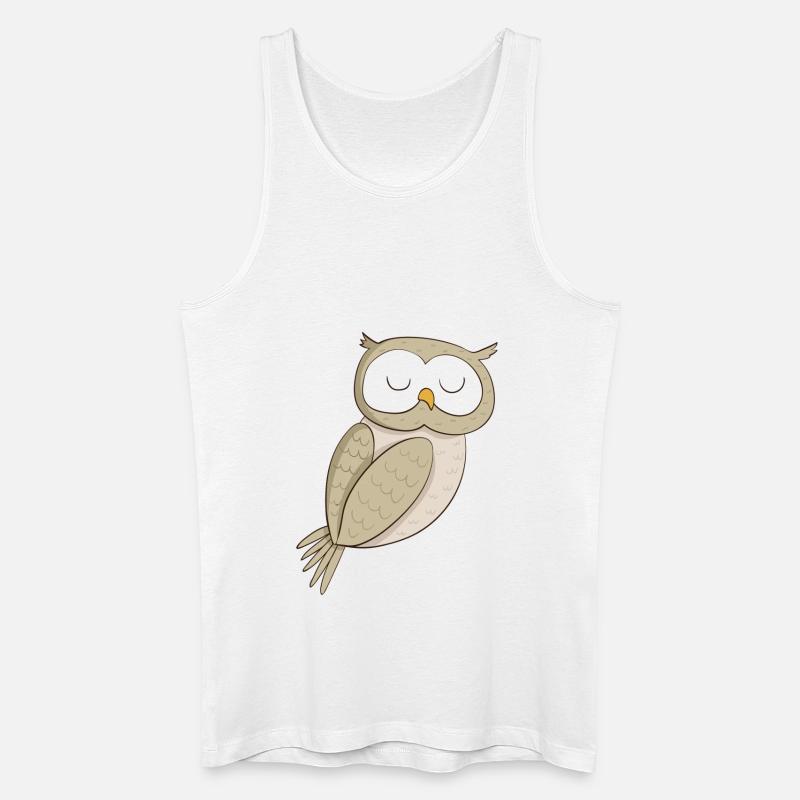 Lustige Eule Comic - Männer Bio Tank Top - Weiß