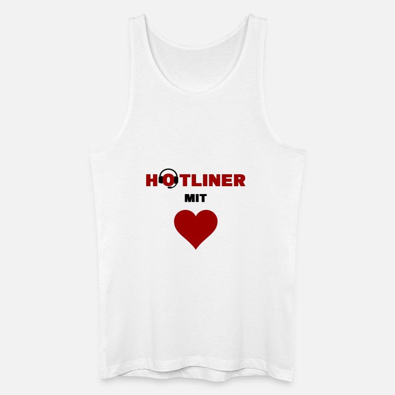 Hotliner mit Herz - Männer Bio Tank Top - Weiß