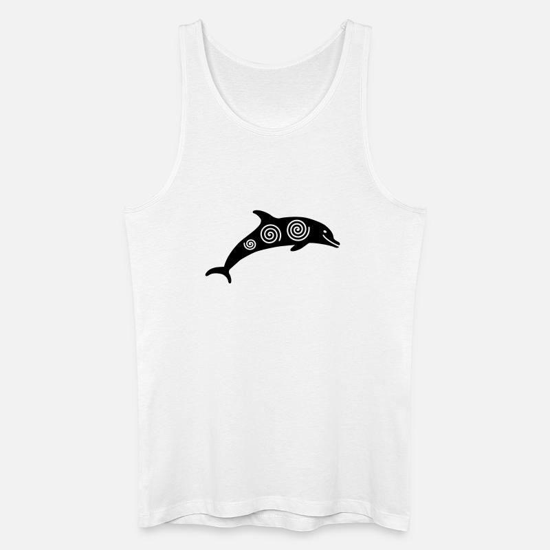 Delfin - Männer Bio Tank Top - Weiß