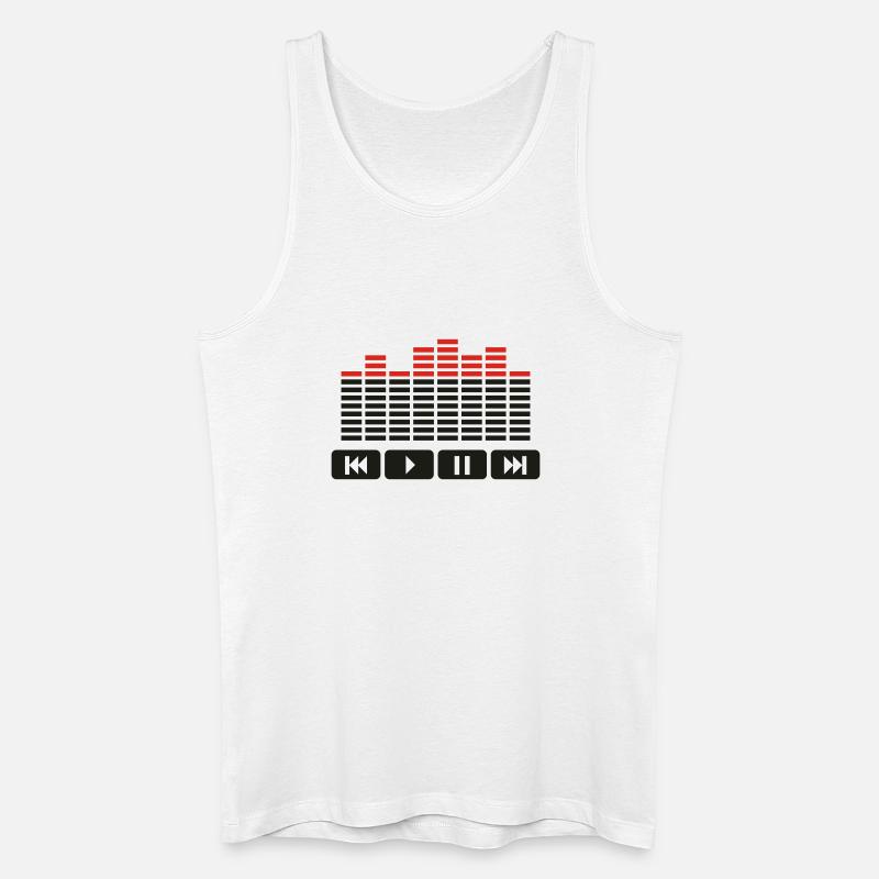 Equalizer audio player dj - Männer Bio Tank Top - Weiß