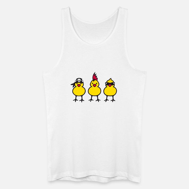 Three Chicks - Männer Bio Tank Top - Weiß