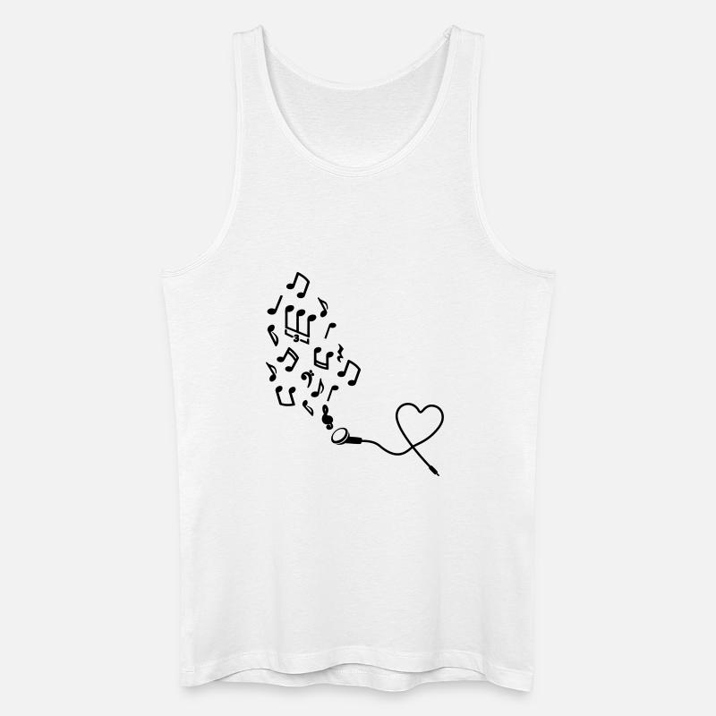Kopfhörer mit Noten - Männer Bio Tank Top - Weiß