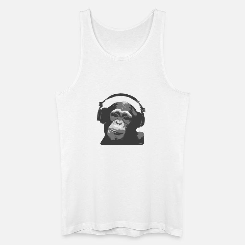 DJ MONKEY  - Männer Bio Tank Top - Weiß