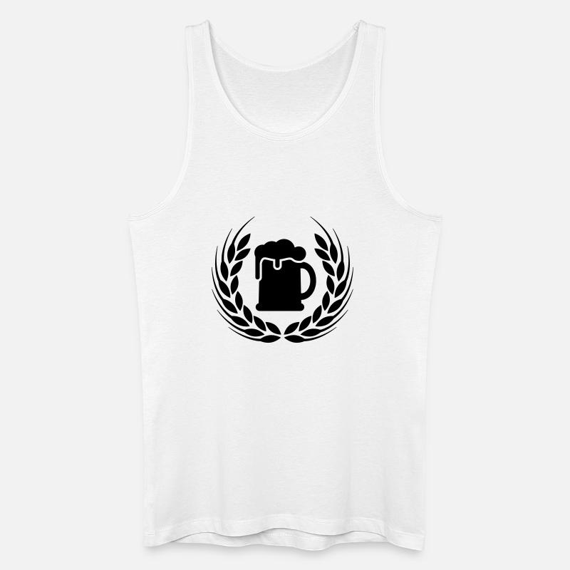 Bier Ähre Kranz - Männer Bio Tank Top - Weiß