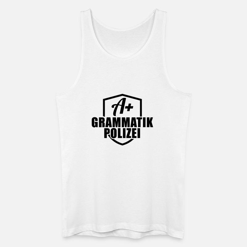 Grammatik Polizei - Männer Bio Tank Top - Weiß