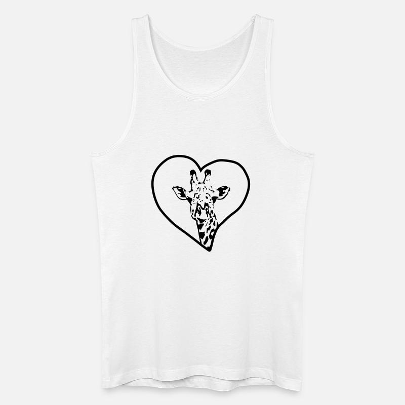 Giraffe herz - Männer Bio Tank Top - Weiß