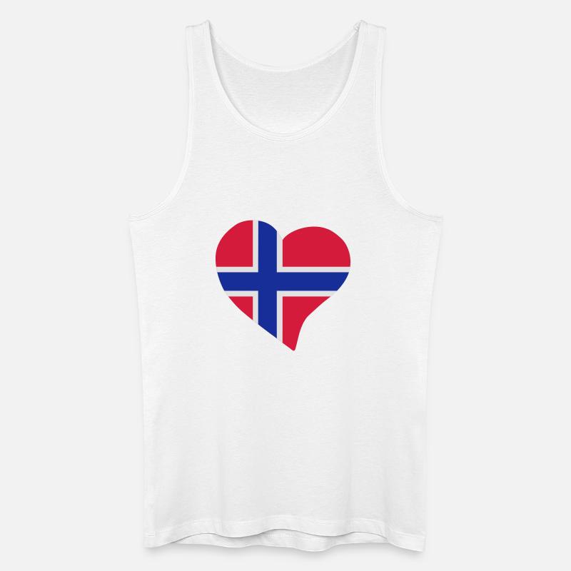 Norwegian Herz - Männer Bio Tank Top - Weiß