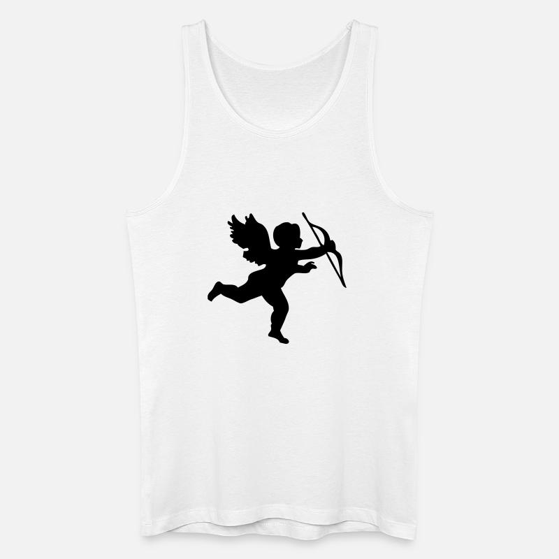 Engel mit Pfeil und Bogen  - Männer Bio Tank Top - Weiß
