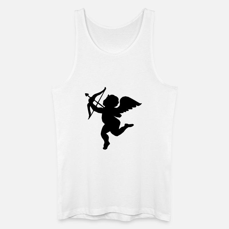 Engel med bue og pil, engel kærlighed - Økologisk tanktop til mænd - hvid