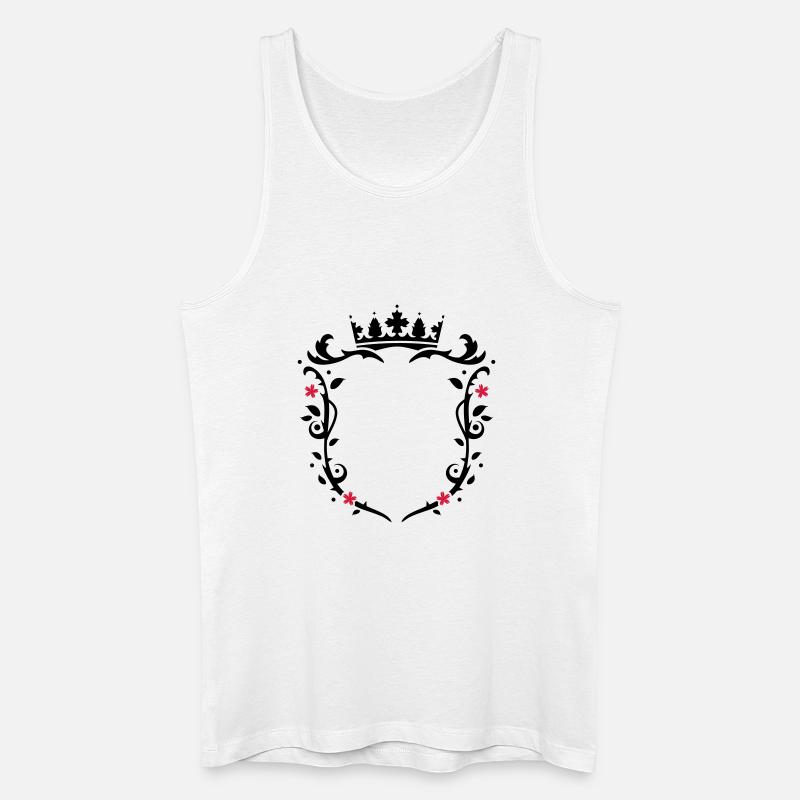 blomsterarter emblem med krone - Økologisk tanktop til mænd - hvid