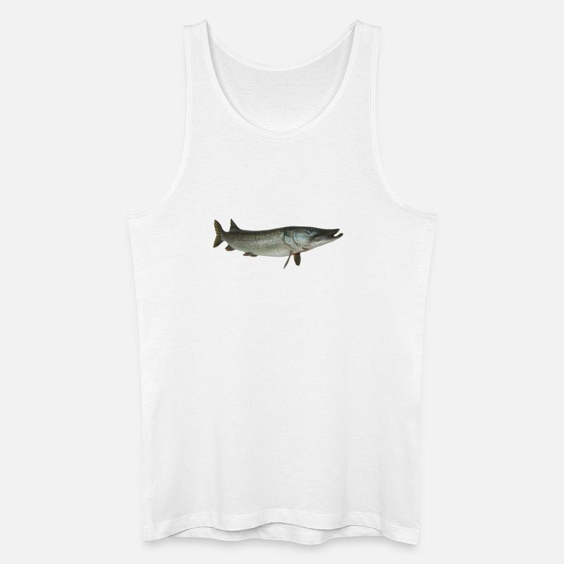Hecht - Männer Bio Tank Top - Weiß
