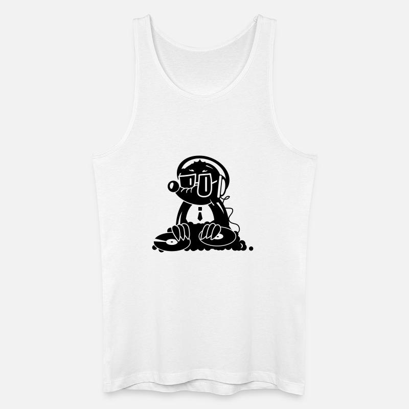 Ein Maulwurf als DJ - Männer Bio Tank Top - Weiß