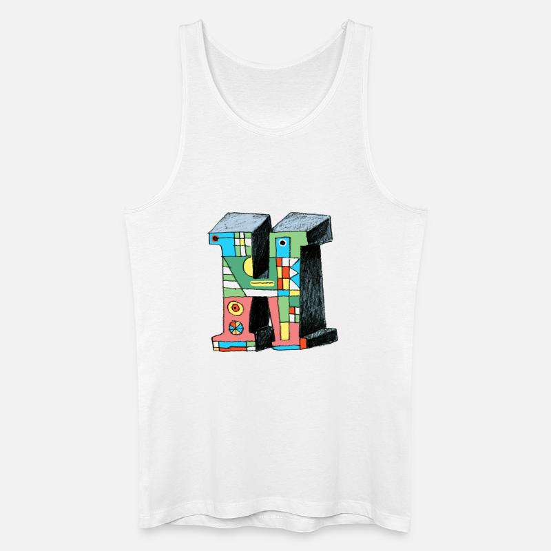 Buchstabe H - Männer Bio Tank Top - Weiß