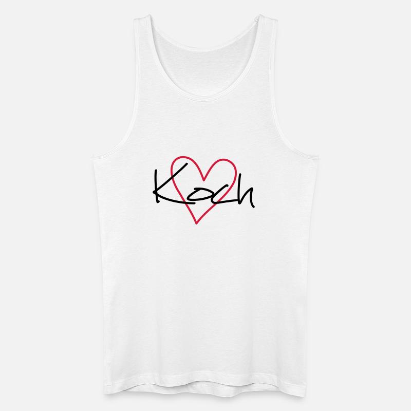Koch Herz Hobbykoch Küche Geschenkidee - Männer Bio Tank Top - Weiß
