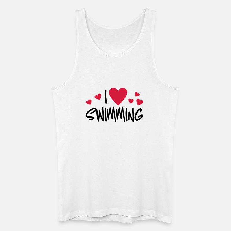schwimmen - Männer Bio Tank Top - Weiß