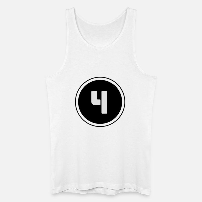 # # 4 # # (V) - Männer Bio Tank Top - Weiß