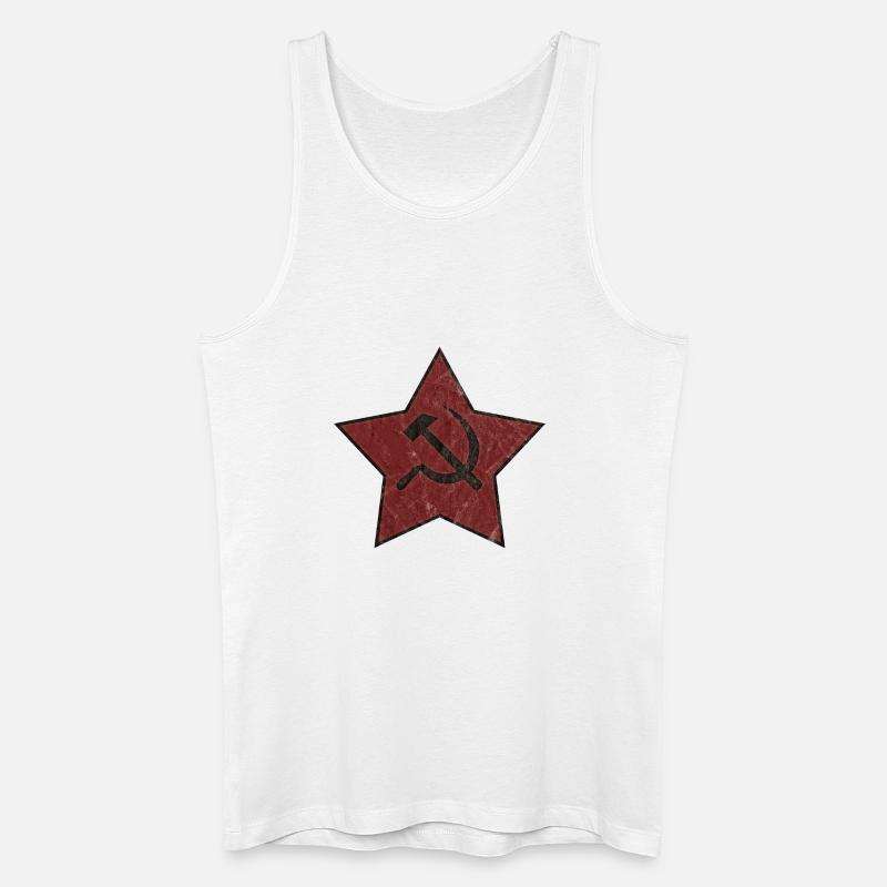 Roter Stern mit Hammer und Sichel - Männer Bio Tank Top - Weiß