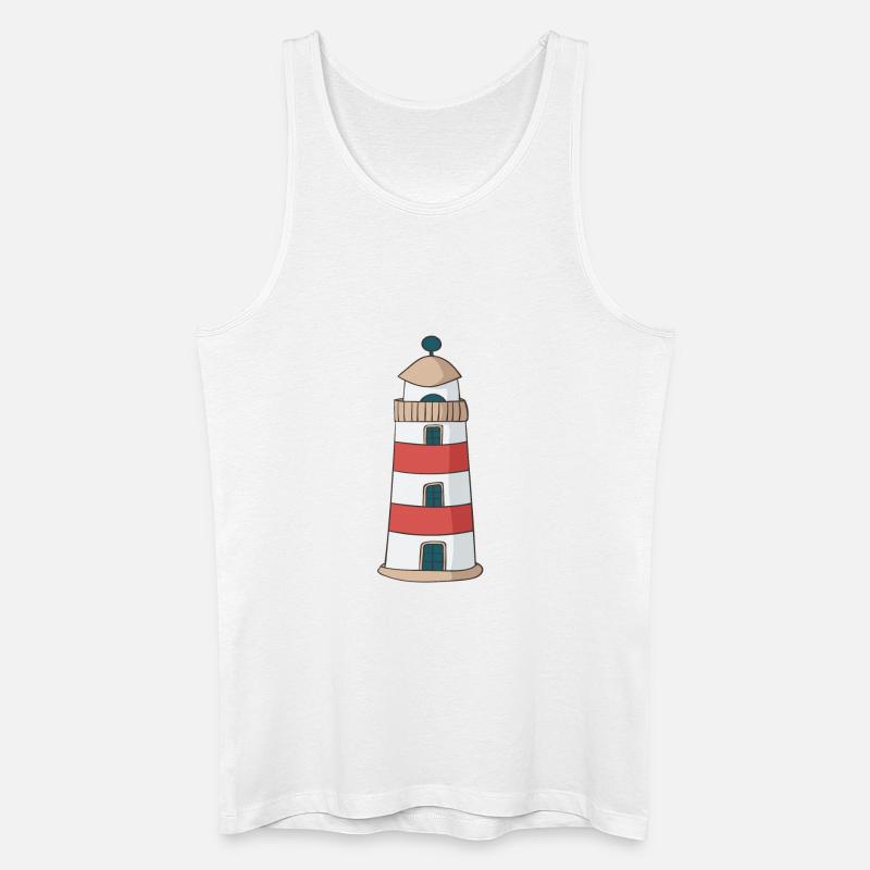 Leuchtturm - Männer Bio Tank Top - Weiß
