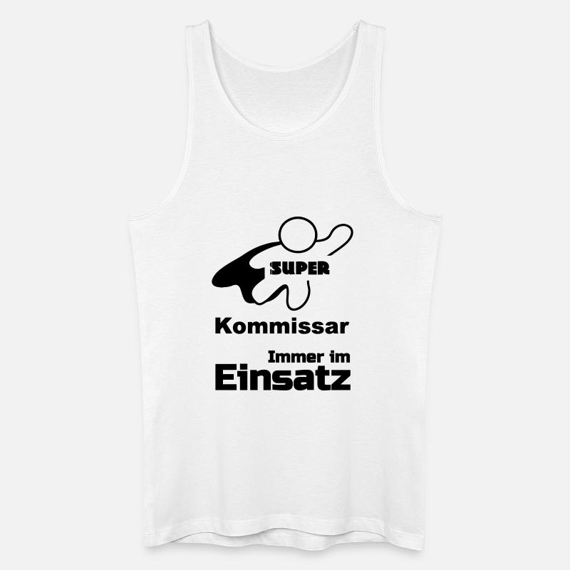 Super Kommissar Geschenk - Männer Bio Tank Top - Weiß