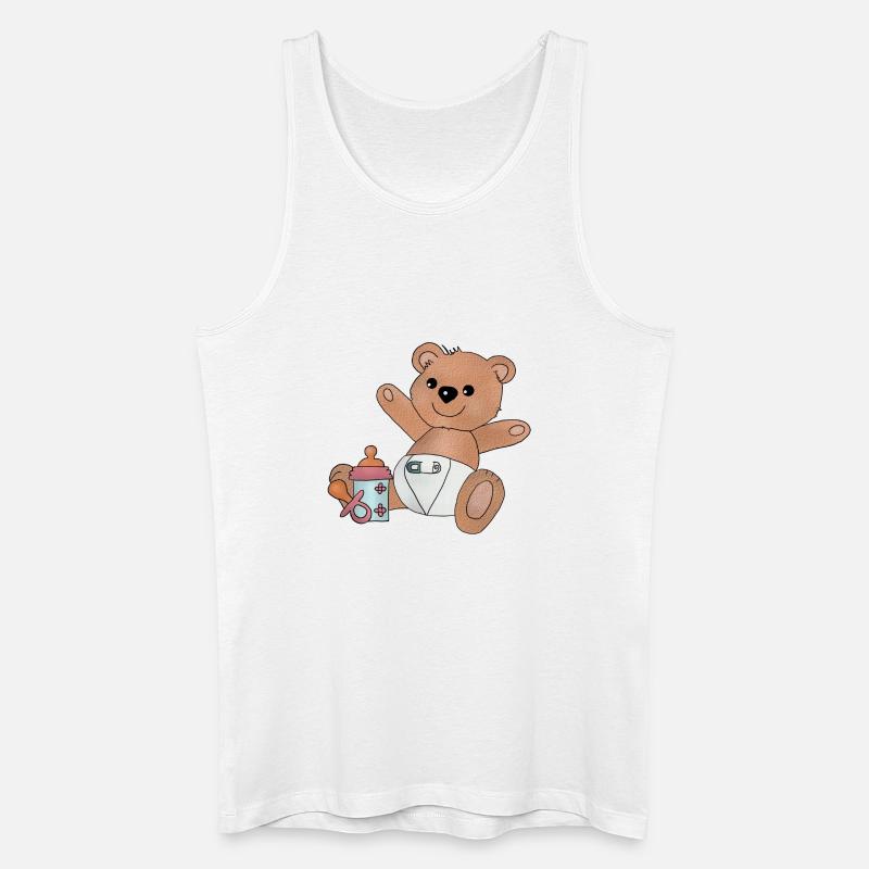 Teddy mit Flasche - Männer Bio Tank Top - Weiß