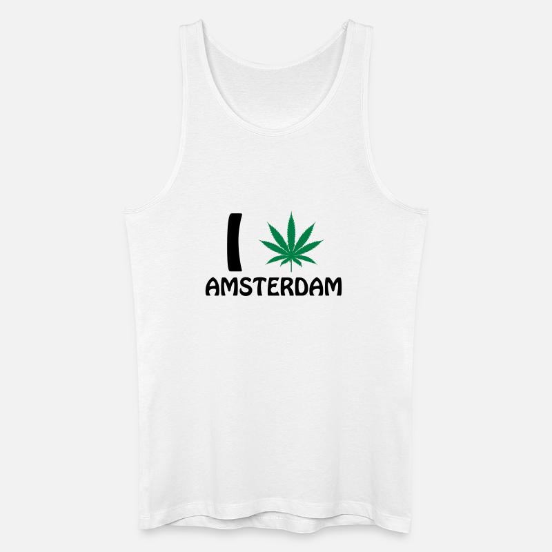 I Love Amsterdam - Männer Bio Tank Top - Weiß