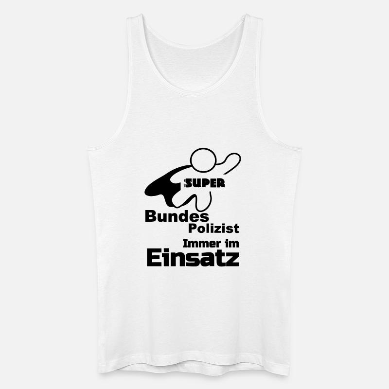Super Bundespolizist Polizei, Sprüche, Geschenk - Männer Bio Tank Top - Weiß