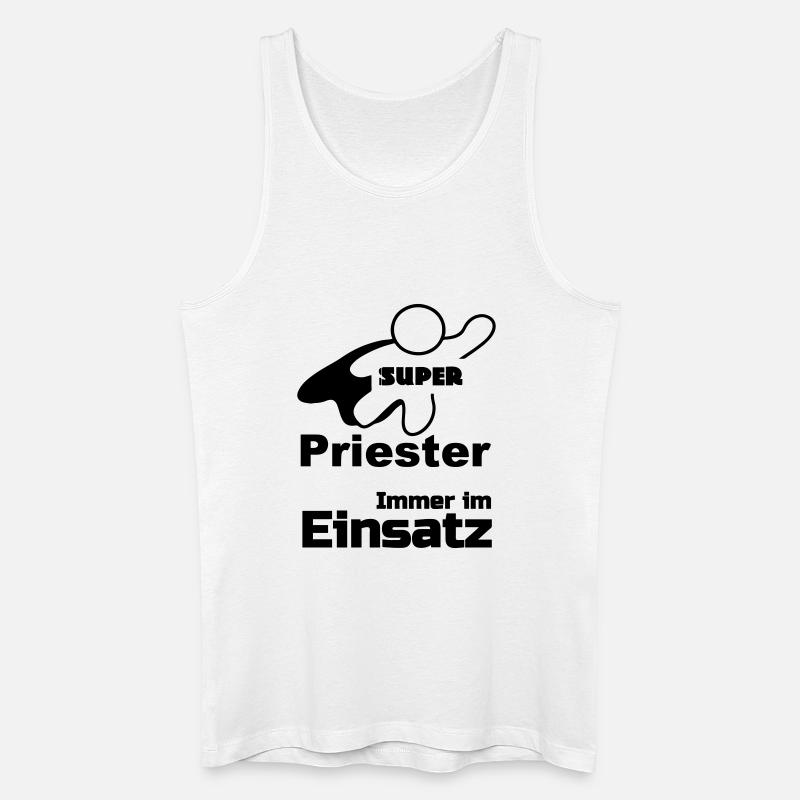Super Priester Geschenk - Männer Bio Tank Top - Weiß