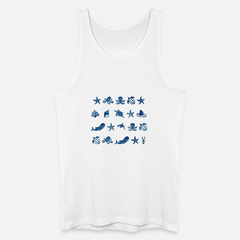 Seezeichen Meerestiere - Männer Bio Tank Top - Weiß