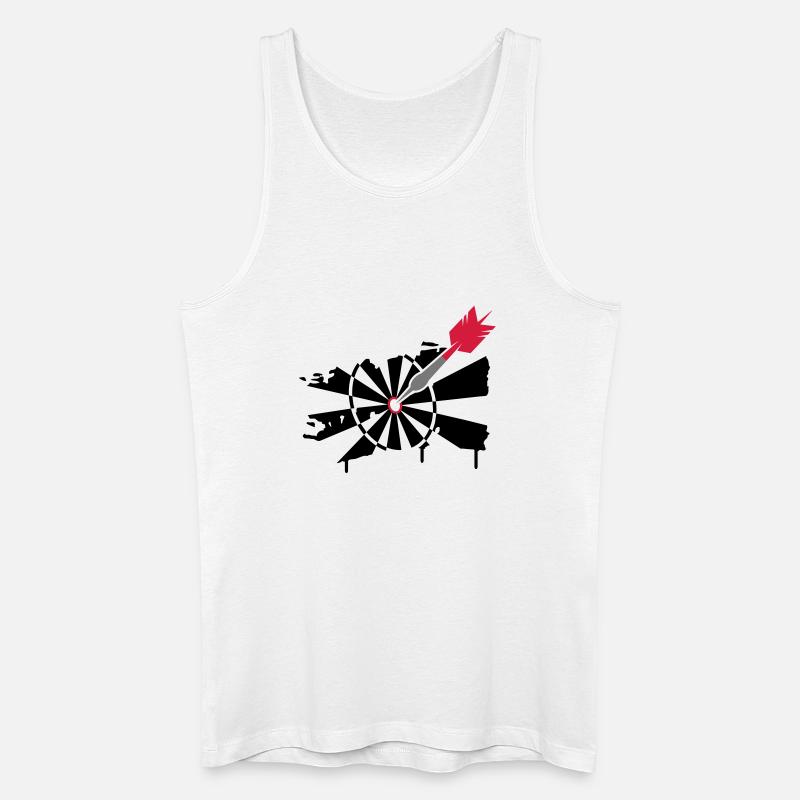 Dartscheibe mit Dartpfeil Graffiti Illustration - Männer Bio Tank Top - Weiß