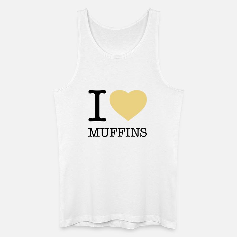 I LOVE MUFFINS - Männer Bio Tank Top - Weiß