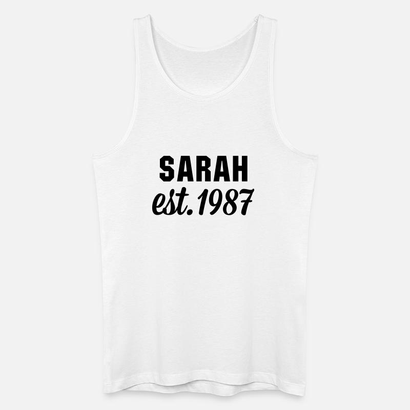 Sarah est 1987 - Männer Bio Tank Top - Weiß