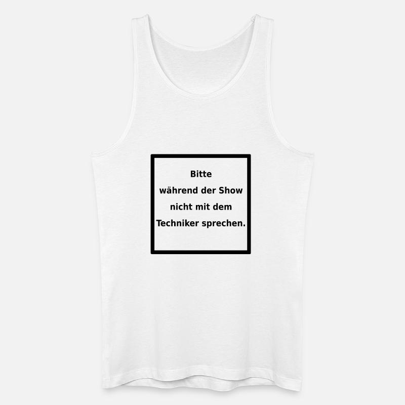 Warnhinweis: Techniker. (black) - Männer Bio Tank Top - Weiß