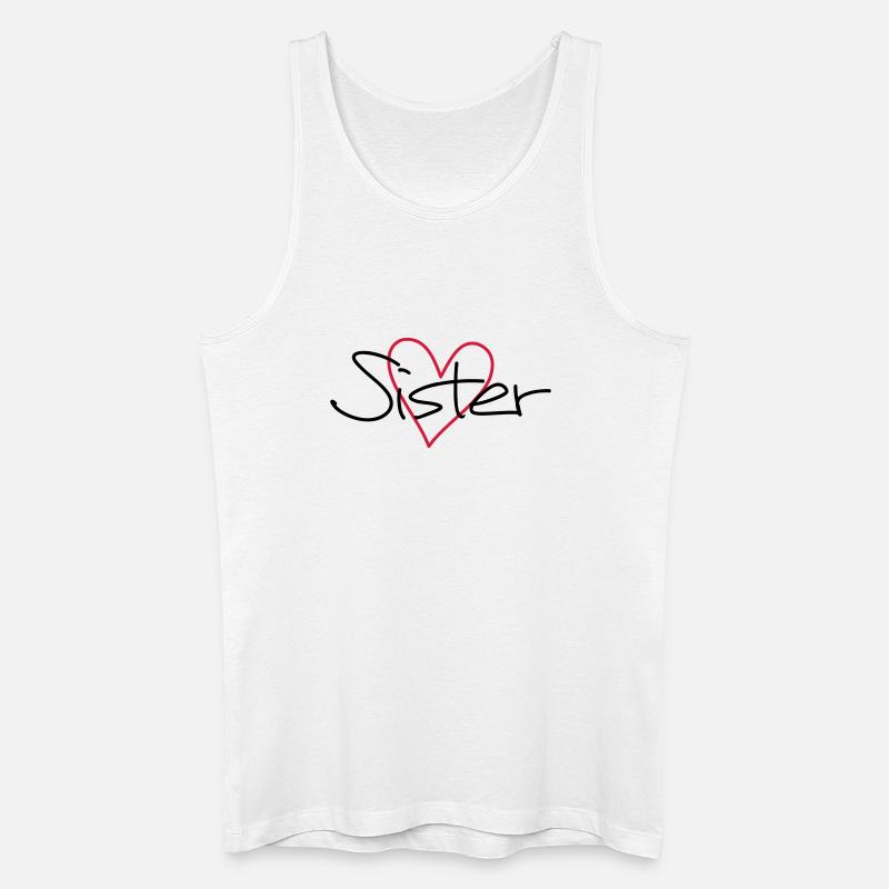 Sister Herz Geschenk Schwesterherz - Männer Bio Tank Top - Weiß