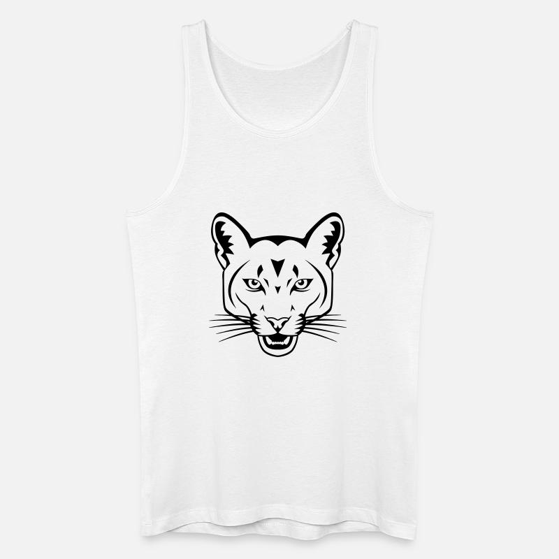 Raubkatze - Männer Bio Tank Top - Weiß