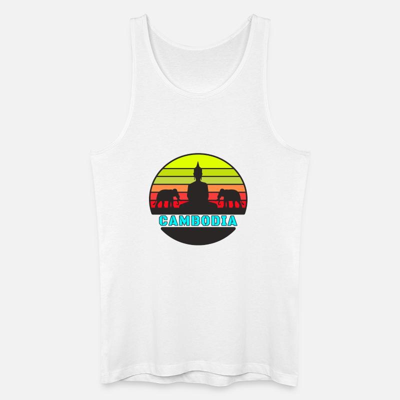 Kambodscha / Buddha / Elefant / Geschenk - Männer Bio Tank Top - Weiß