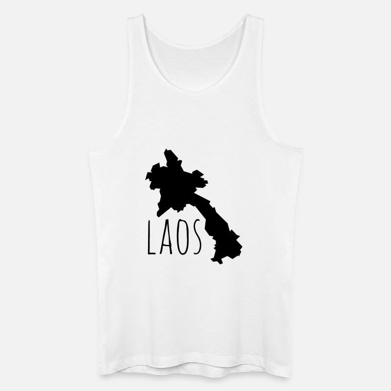 Laos - Männer Bio Tank Top - Weiß
