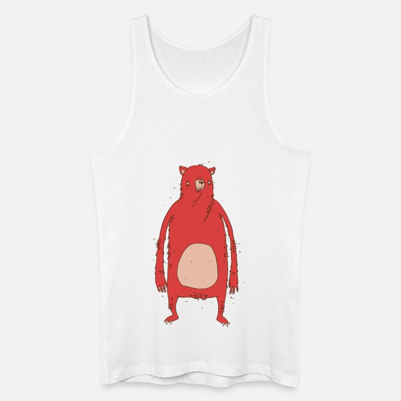 Roter Bär - Männer Bio Tank Top - Weiß
