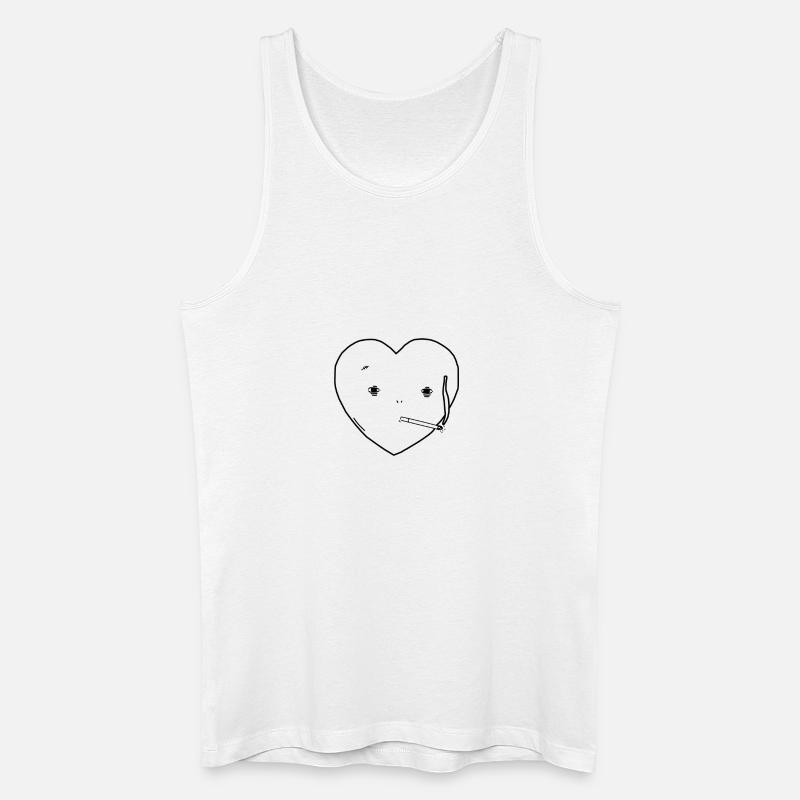 Rauchen Zigarette Herz Liebe - Männer Bio Tank Top - Weiß