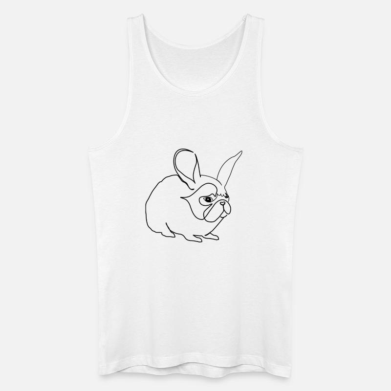 Mops Hase Pug Rabbit - Männer Bio Tank Top - Weiß