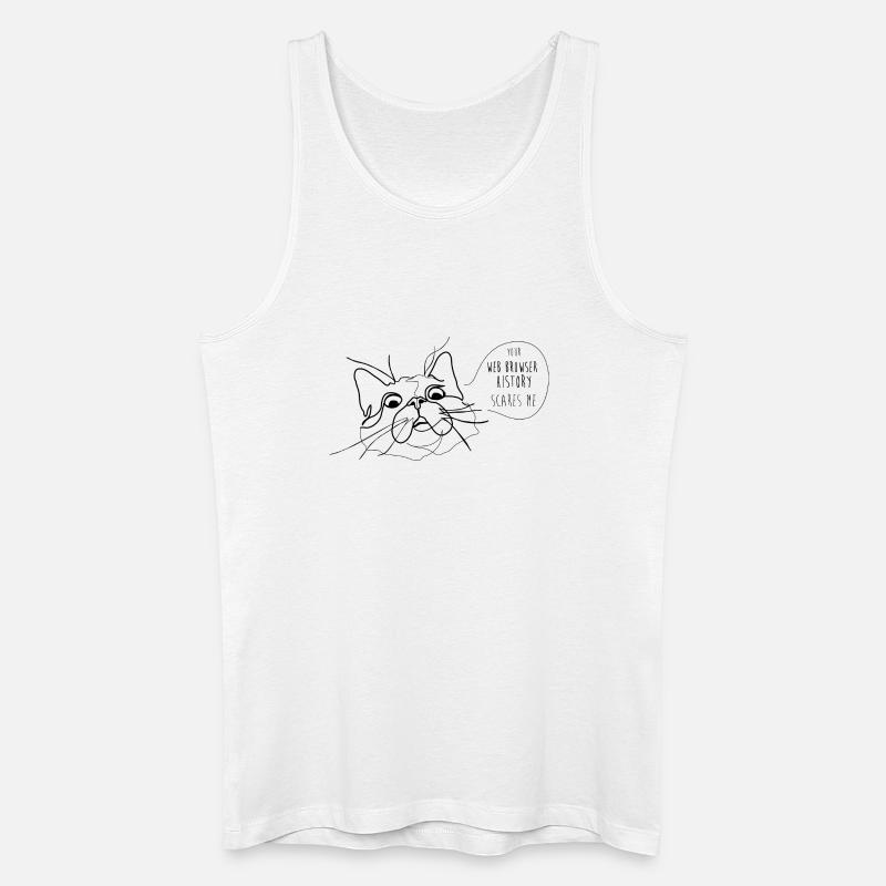 Cat Meme - Scary Webbrowser History - Männer Bio Tank Top - Weiß