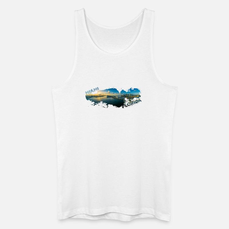 Miami Florida Splash - Männer Bio Tank Top - Weiß