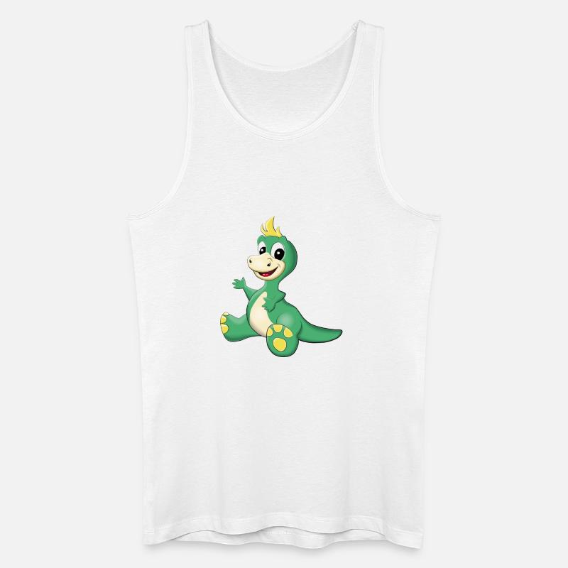 sitzender süßer Dino - Männer Bio Tank Top - Weiß