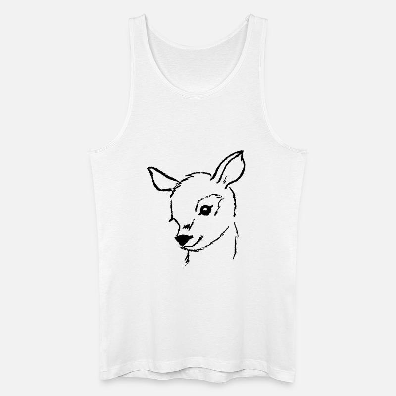 Reh Rehkitz handgemalter Rehkopf - Männer Bio Tank Top - Weiß