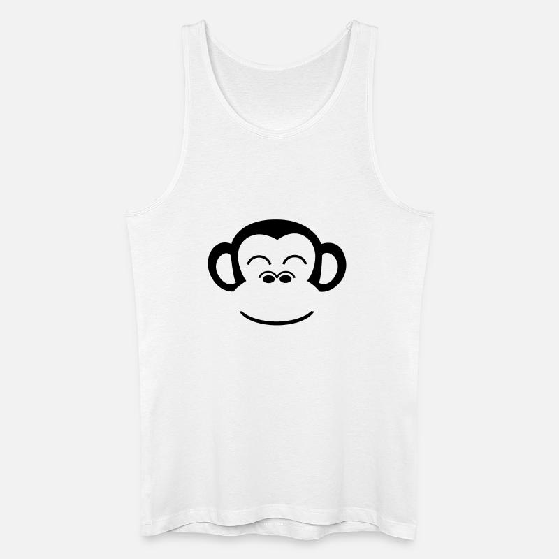Affe Schimpanse Affengesicht Gorilla Menschenaffe - Männer Bio Tank Top - Weiß