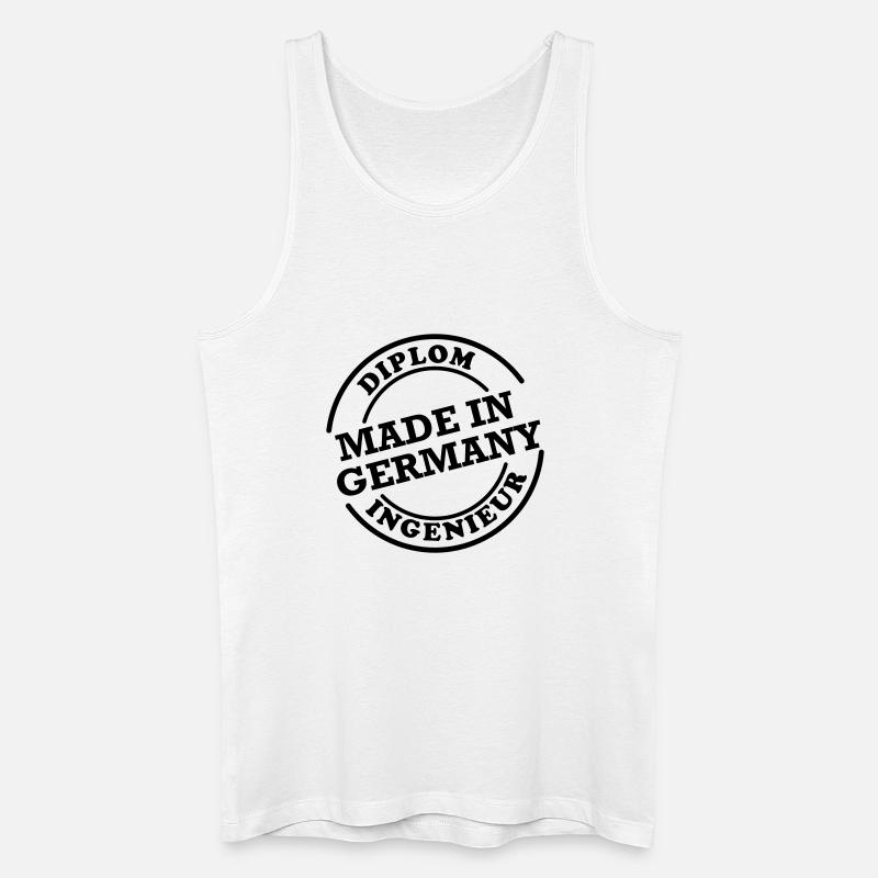 Dipl-Ing - Made in Germany - Männer Bio Tank Top - Weiß