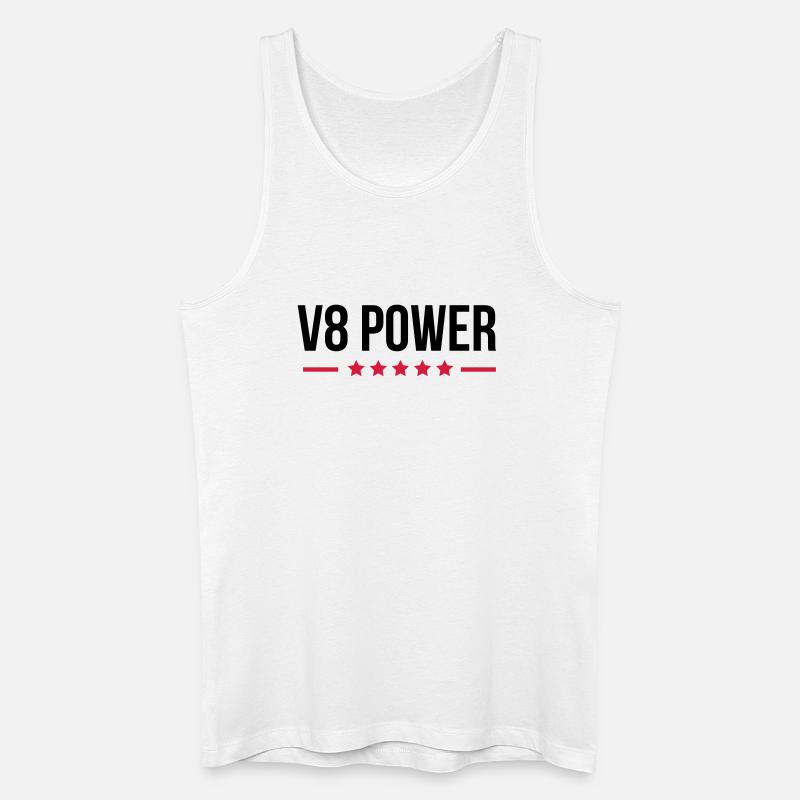 V8 Power - Männer Bio Tank Top - Weiß