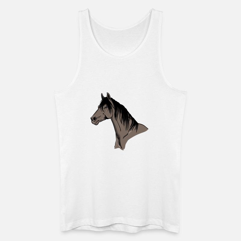 Pferd - Männer Bio Tank Top - Weiß